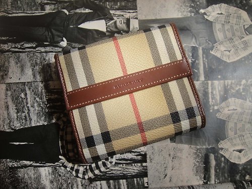 Japan direct shipment name card used package] BURBERRY classic check  leather x canvas 2way Boston bag shoulder bag beige x red 8kwa2a - Shop  solo-vintage Messenger Bags & Sling Bags - Pinkoi