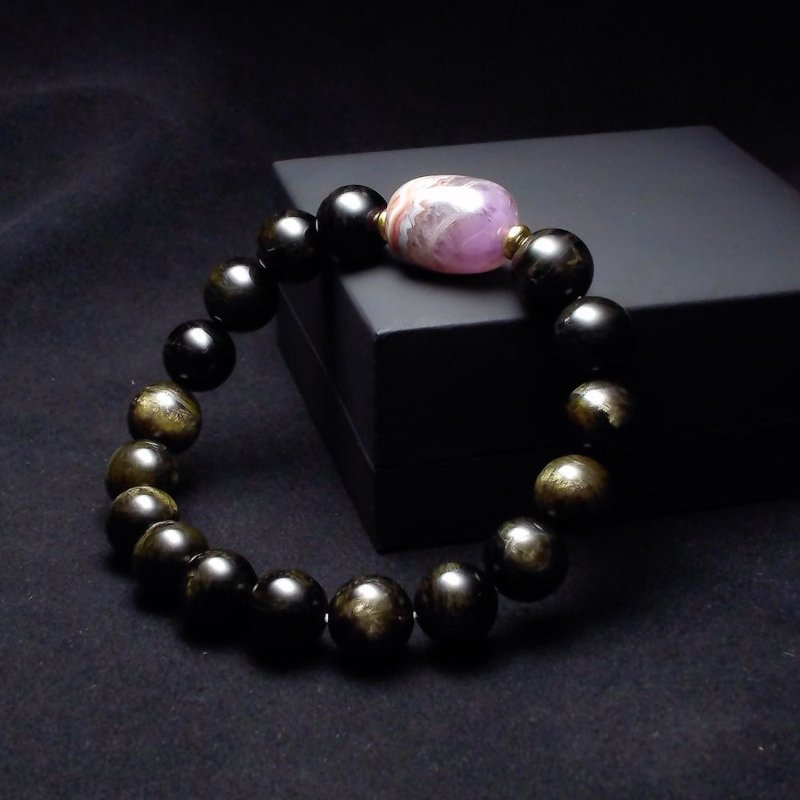 オーロラ23 大キャッツアイグリーンフローライト12mm ブレスレット QBR-00129 - ブレスレット - クリスタル 