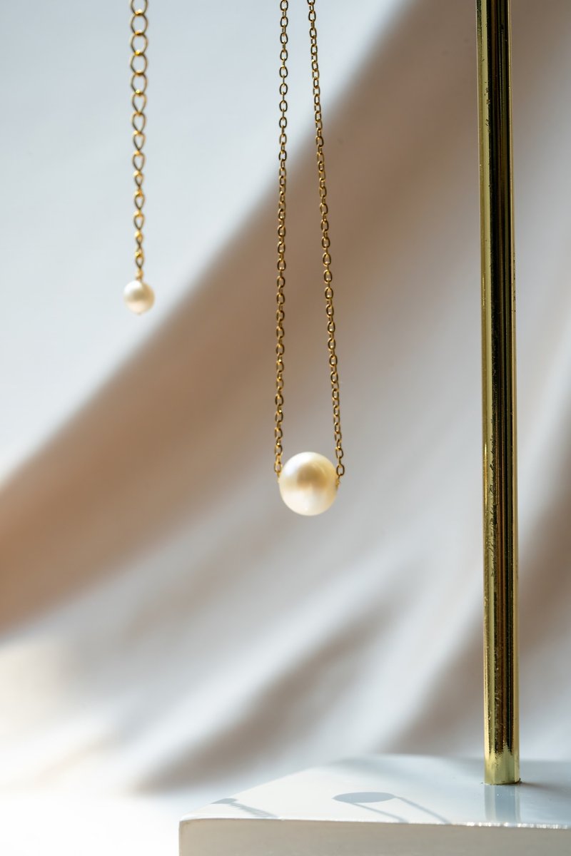 Bridal Bridal Jewelry Haute Customized Natural Pearl Necklace 925 Sterling Silve - สร้อยคอ - ไข่มุก สีทอง