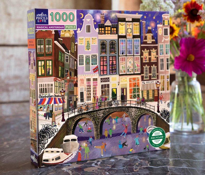 eeBoo1000 piece puzzle-Magical Amsterdam Christmas Christmas - Puzzles - Paper Purple