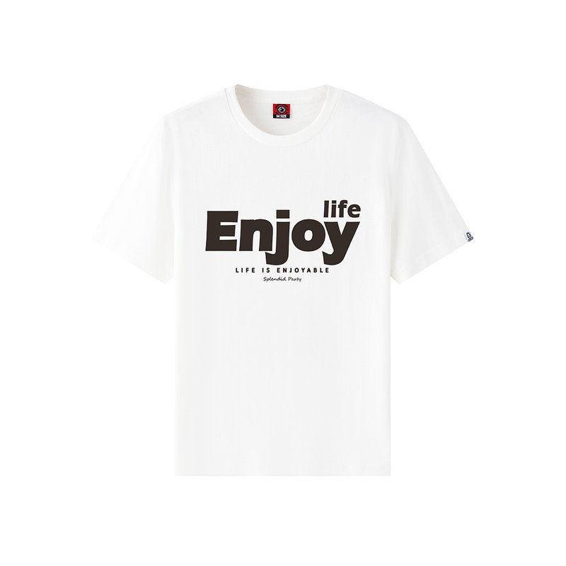 Regular Character T-Shirt - Enjoy Bb - Men's T-Shirts & Tops - Cotton & Hemp White