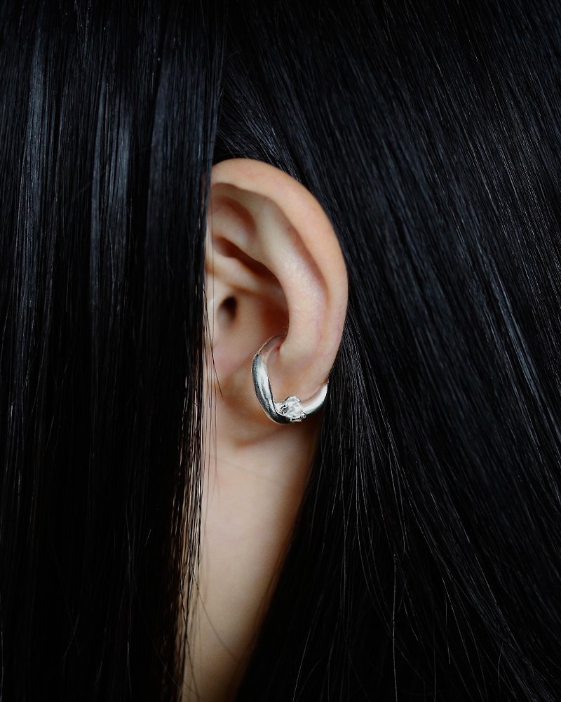 Flow Herkimon ear cuff Flow Herkimon ear cuff - General Rings - Sterling Silver Silver