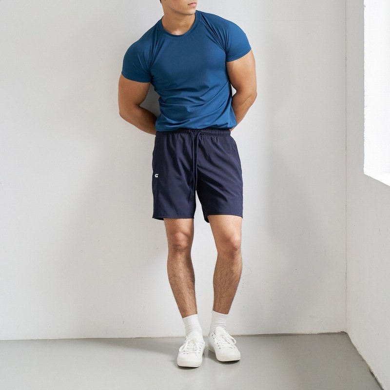 【GLADE.】Wild Anti-Tear Lightweight Shorts (Blue) - กางเกงวอร์มผู้ชาย - เส้นใยสังเคราะห์ สีน้ำเงิน