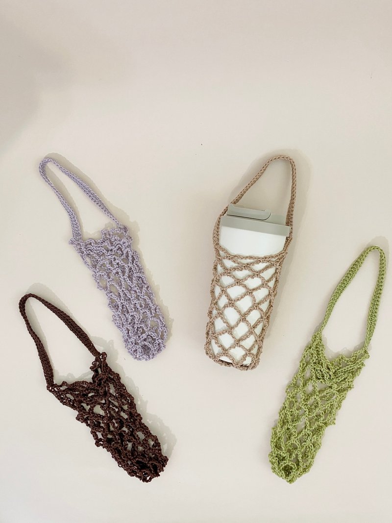 ZHII Studio simple waterproof mesh drink cup bag environmentally friendly material - ถุงใส่กระติกนำ้ - วัสดุกันนำ้ 