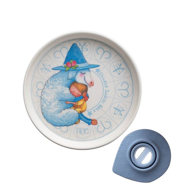 Miniware X Jimmy natural baby child learning cutlery zodiac memorial plate - hug sheep - Children's Tablewear - Eco-Friendly Materials 