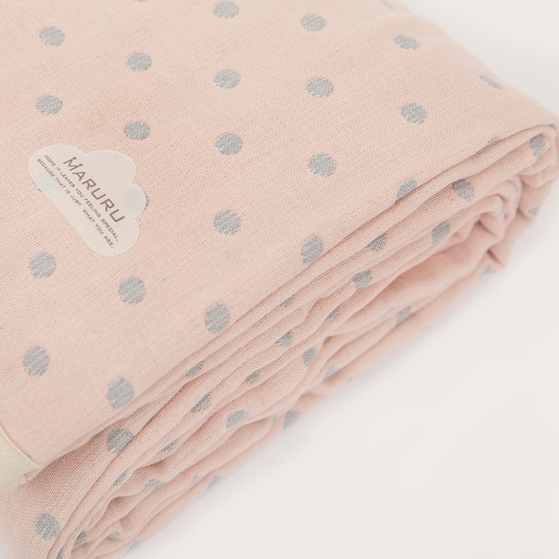 MARURU Japan-made premium six-layer muslin blanket - Pink Gray XL - Blankets & Throws - Cotton & Hemp Pink