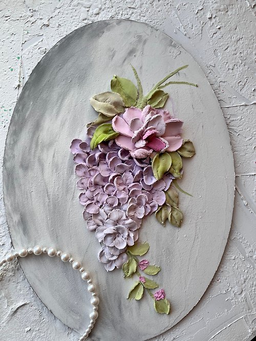 ArtShopPainting Lilac sculptural painting 3d flowers painting 3d floral wall art Christmas gift