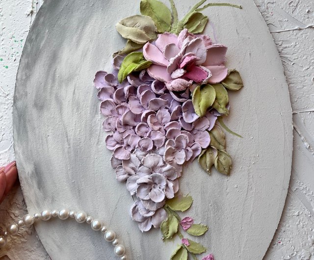 ライラックの彫刻絵画 3d 花の絵画 3d 花の壁アート クリスマス ギフト