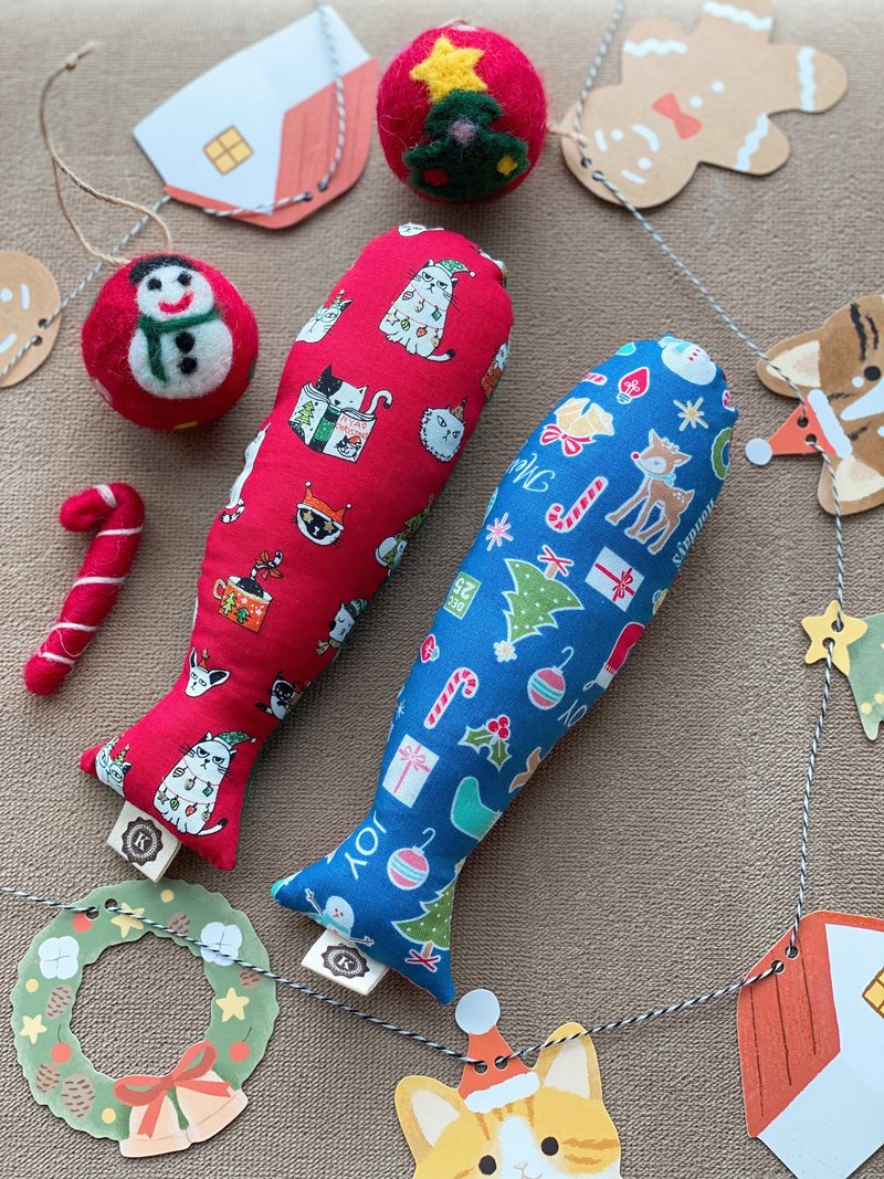 聖誕款 貓草玩具 魚魚玩具 貓咪玩具 - 貓/狗玩具 - 棉．麻 多色