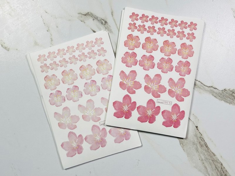 cherry blossom paper sticker 2 types 20P SET - 貼紙 - 紙 粉紅色