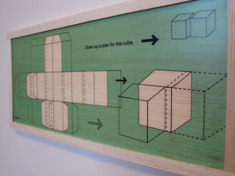 how to make a cube - 牆貼/牆身裝飾 - 木頭 綠色