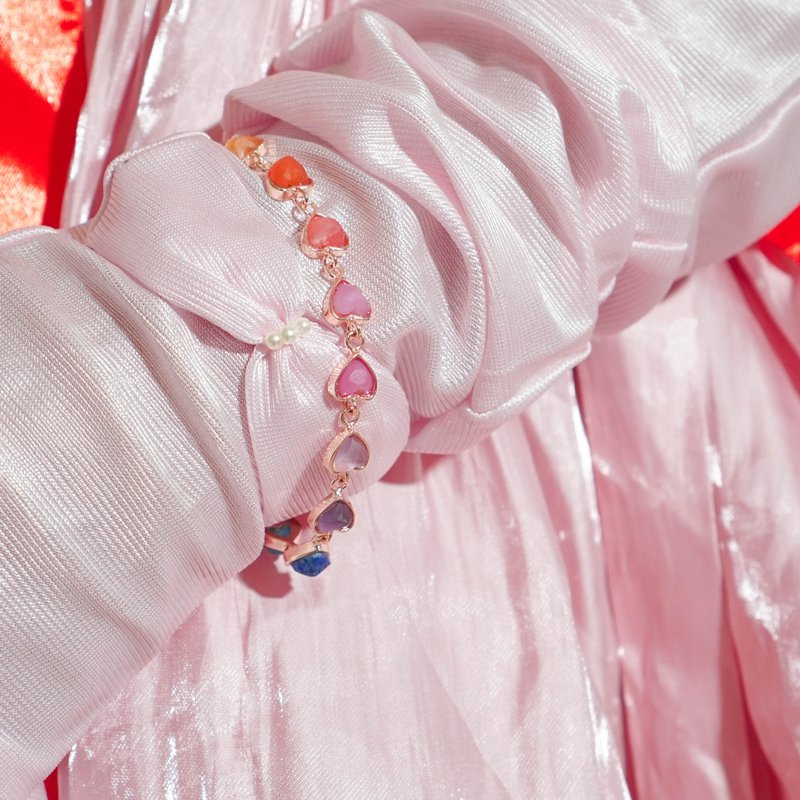 Love Card Bracelet - 戒指 - 半寶石 銀色