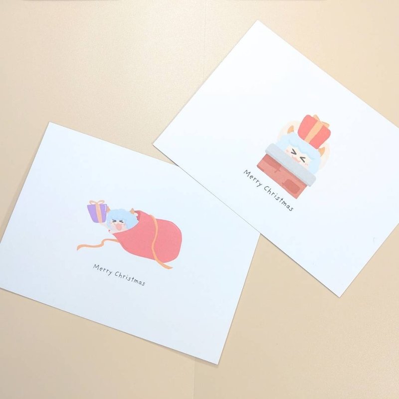 2025新款聖誕明信片-聖誕卡片 含信封 - 心意卡/卡片 - 紙 白色
