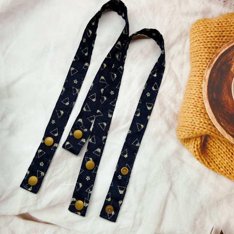 PJ Handmade [Golden Little Fuji] Anti-epidemic Children's Mask Lanyard - หน้ากาก - ผ้าฝ้าย/ผ้าลินิน สีดำ