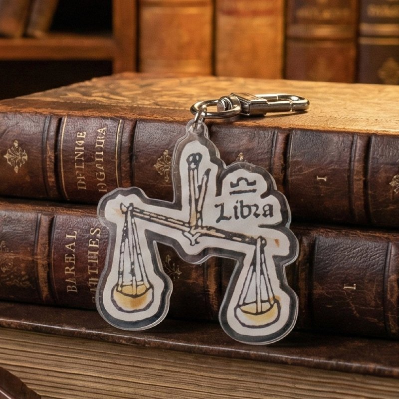 [Libra] Constellation from the Manuscript - Acrylic Charm, Medieval Astronomy, Retro, Gift Exchange - ที่ห้อยกุญแจ - พลาสติก สีกากี