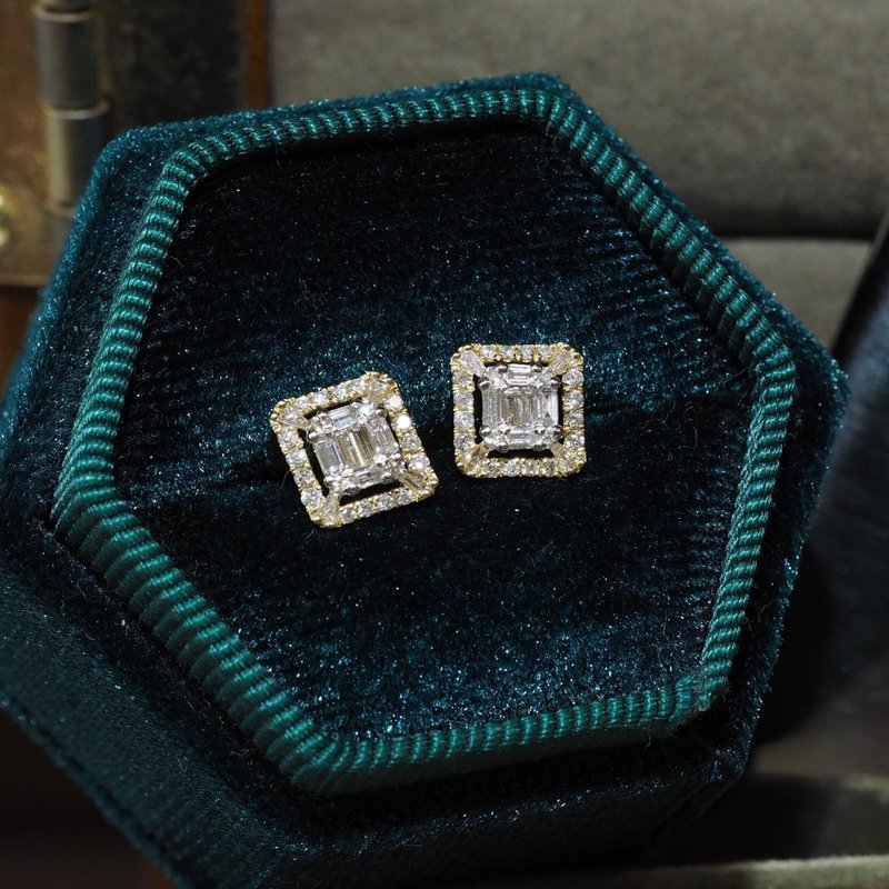 18K Gold The Diamond Gem Earrings - Earrings & Clip-ons - Precious Metals 