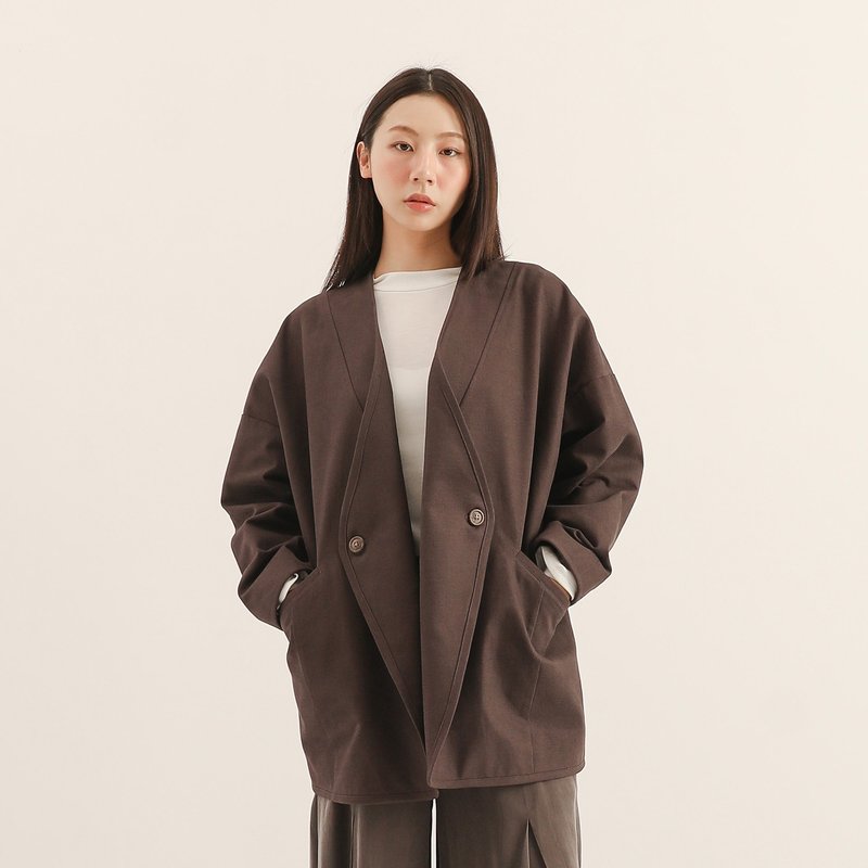 【經典原創】Weixin_維新褶片外套_CLO515_灰紫 - 女大衣/外套 - 聚酯纖維 紫色