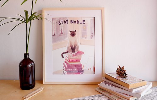 CALIIICO Poster Siamese cat with my book