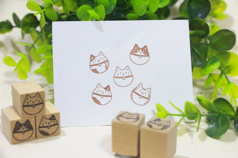 Bell Cat Stamp| 5 Meow Styles - ตราปั๊ม/สแตมป์/หมึก - วัสดุอื่นๆ สีนำ้ตาล