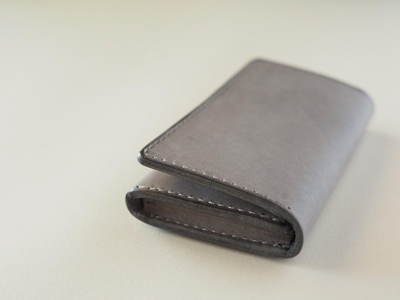 Italian leather standard business card holder / gray - Card Holders & Cases - Genuine Leather Gray