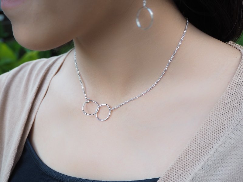 Dainty infinity silver necklace - สร้อยคอ - เงินแท้ สีเงิน