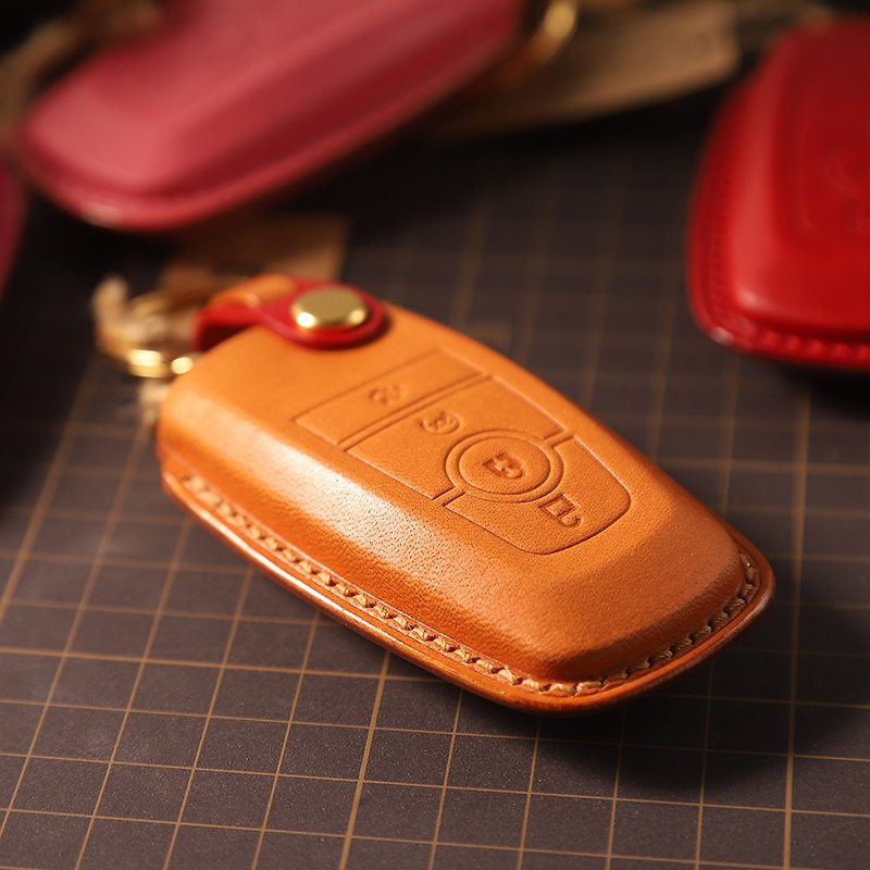[New Year Sale] [Crazy Craftsman] Handmade custom gift For Ford Ford car key leather case - ที่ห้อยกุญแจ - หนังแท้ 