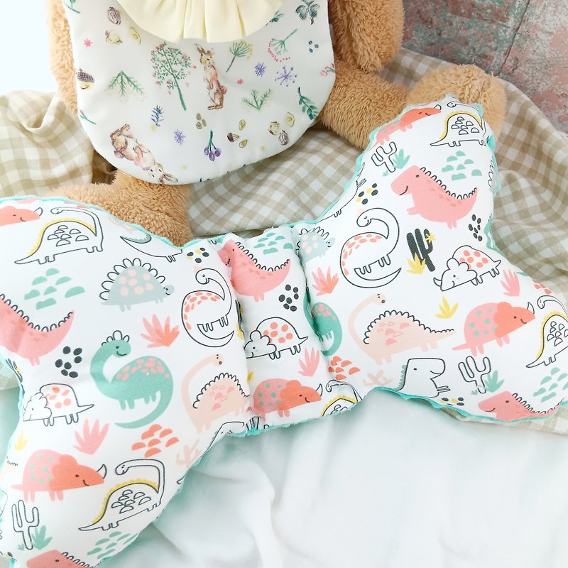 Free name embroidery. Q version of dinosaur. Butterfly pillow stroller pillow baby pillow baby pillow - Bedding - Cotton & Hemp Green