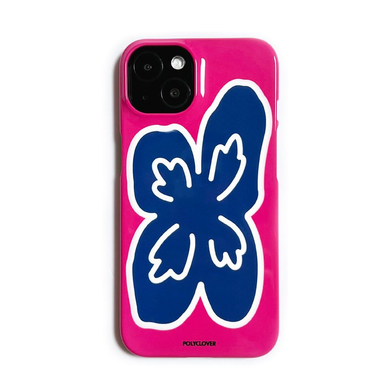 deep flower hard phone case navy - เคส/ซองมือถือ - พลาสติก สีน้ำเงิน