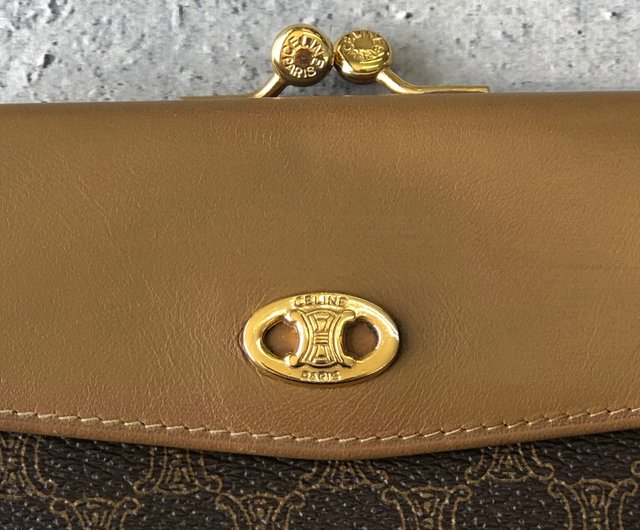 日本直送 名牌中古包 】CELINE セリーヌ 財布 ブラウン ブラゾン
