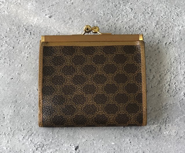 日本直送 名牌中古包 】CELINE セリーヌ 財布 ブラウン ブラゾン