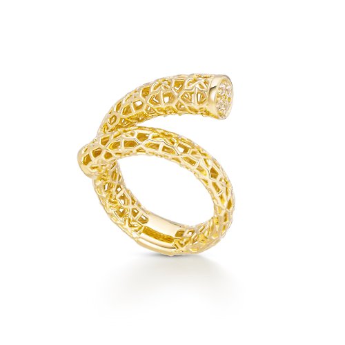 grajang Nalikere Collection Silver Jewelry 925 Yellow Gold Plating with White Topaz