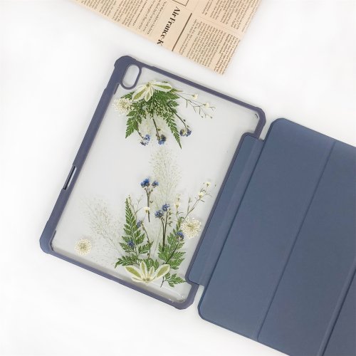 FeimeiPresents 綠草花手工押花iPad殼 iPad Air 11寸 13寸 iPad Pro 11寸 13寸
