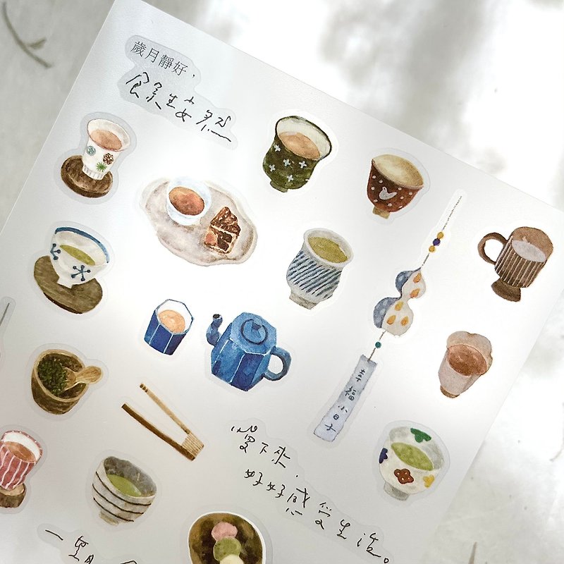 Tea house / transfer stickers (2 images included) - Stickers - Paper 