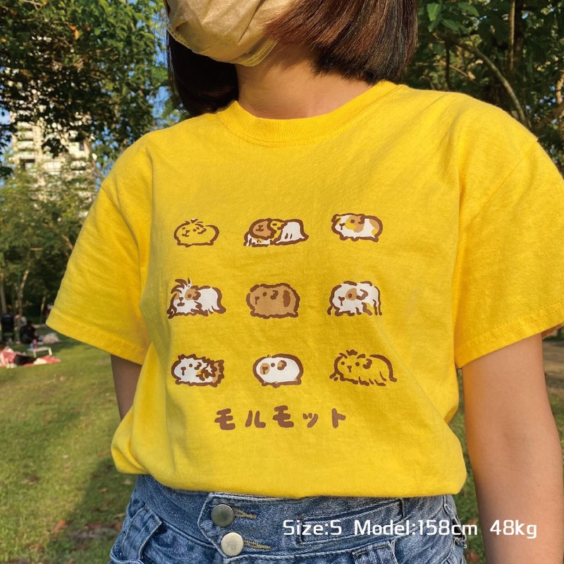 天竺鼠衣服 短袖T恤 天天好萌設計款 - 女 T 恤 - 棉．麻 