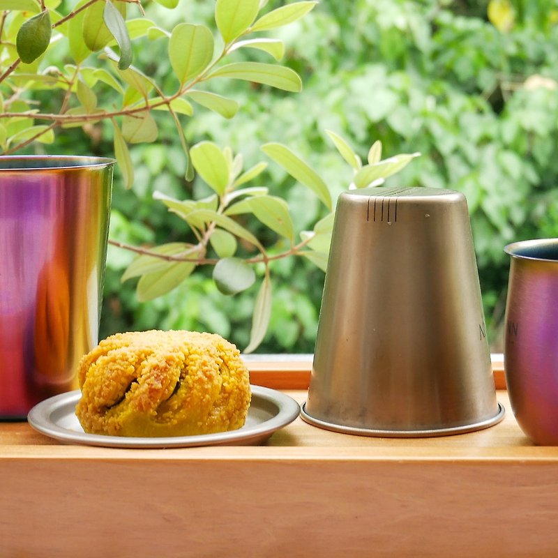Pure Titanium tea making kit ( Ti-Cup and Ti-Plate) - ถ้วย - โลหะ สีเงิน