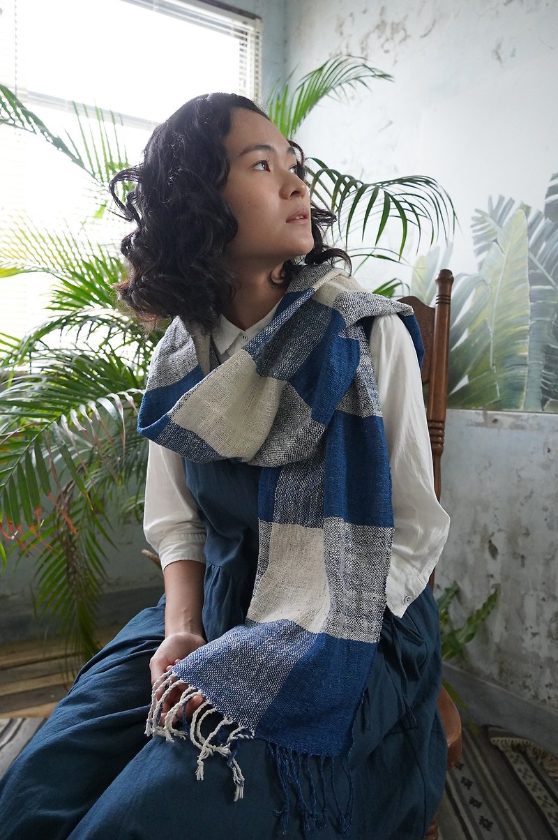 【咼格】手織り。綿植物染めの小さなスカーフ/エアコンの暖かいタオル