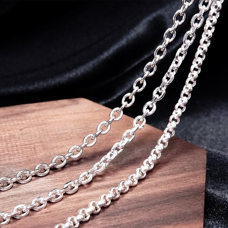 925純銀ネックレス 万能 クラシックワイドチェーン メンズネックレス ユニセックス 長さオーダーメイド シルバーチェーン - ネックレス - スターリングシルバー シルバー