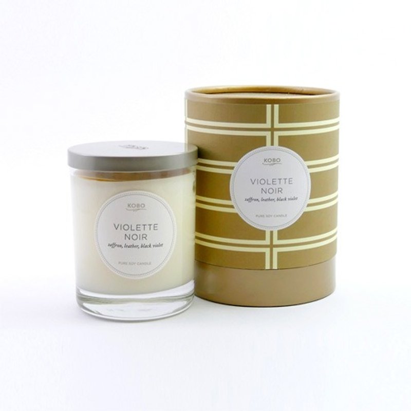 【KOBO】American Soybean Essential Oil Candle-Mysterious Violet (330g/Can burn 80hr) - Candles & Candle Holders - Paper 
