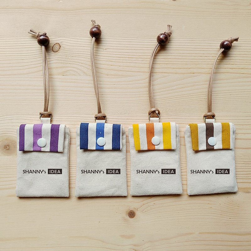 Customized | card bag / youyou card holder (striped buckle) - ID & Badge Holders - Cotton & Hemp Multicolor