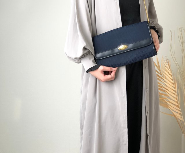 ディオール　2way ハンドバッグ　チェーンショルダーバッグ　トロッター　紺 Christian Dior - ディオール 2way ハンドバッグ チェーン