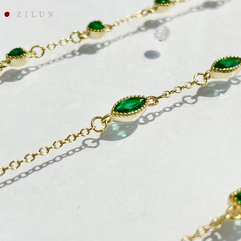 │ │ light emerald jewelry emerald leaves • Stone • Silver Bracelets • 925silver - Bracelets - Sterling Silver 