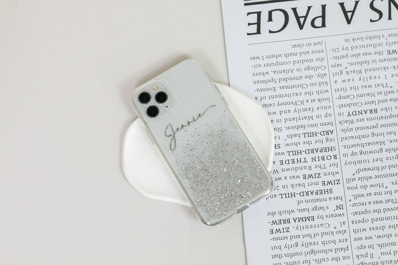 Customized transparent glitter mobile phone case - เคส/ซองมือถือ - พลาสติก 