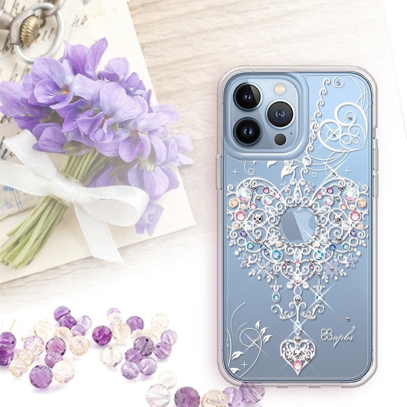 iPhone13フルシリーズ軽量ミリタリースペックドロップ耐性クリスタルカラーダイヤモンドフォンケース-永遠の愛の鎖