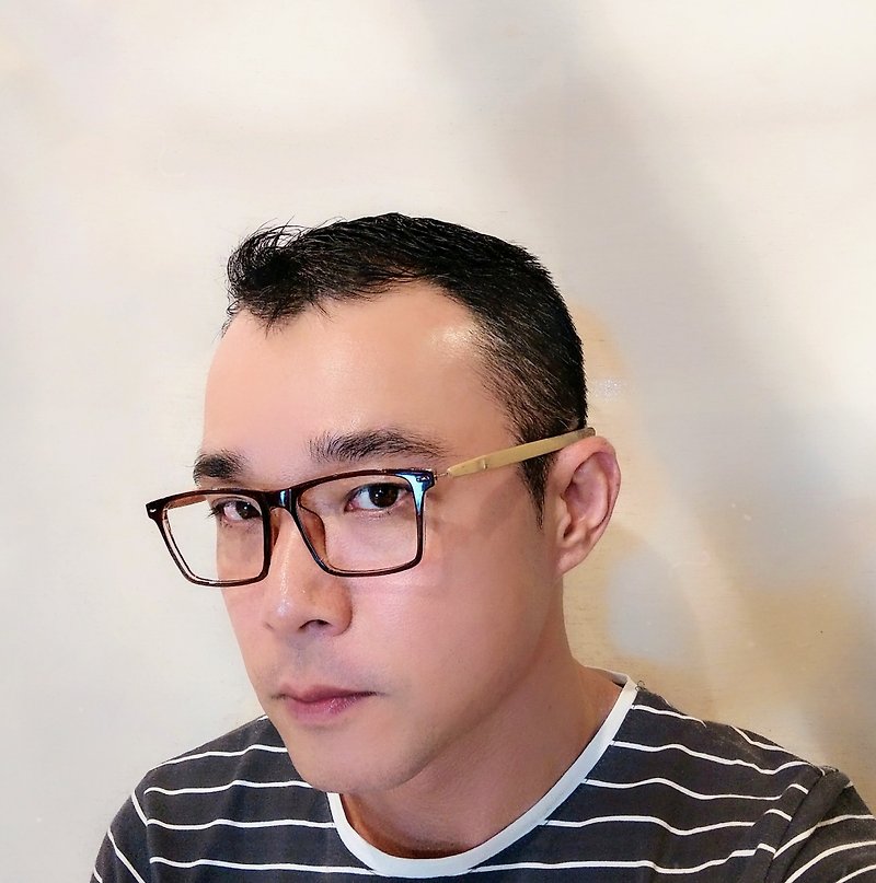 Mr.Banboo台灣手工眼鏡【F】系列 59 冷金屬遇上 有溫度的竹子 - 眼鏡/眼鏡框 - 竹 