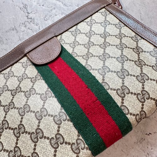【じよん】ヴィンテージ Gucci モノグラム ショルダー オールドグッチ ヴィンテージ ショルダーバッグ スクエア レザー