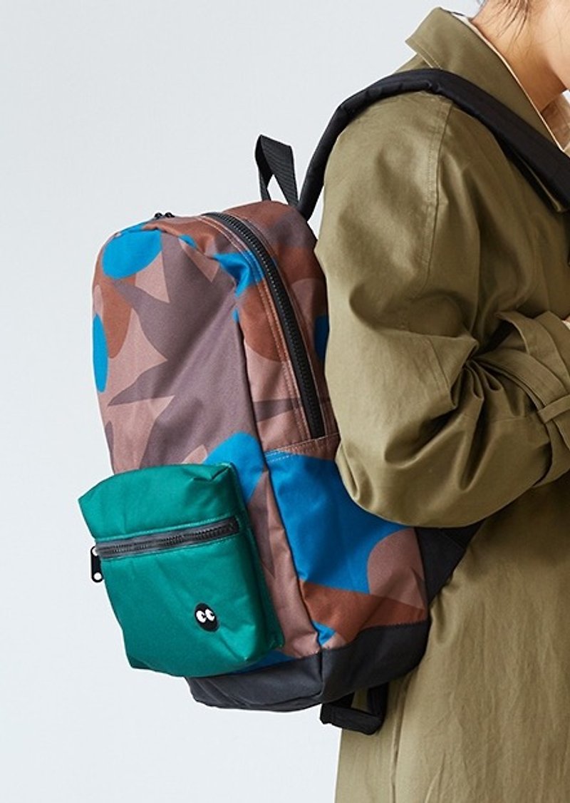 Hong Kong design simple and water-repellent original design art backpack – Camo - Backpacks - Paper Multicolor
