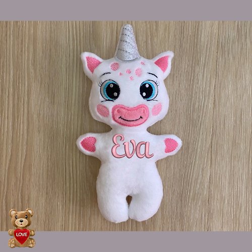 Tasha's craft Personalised Cute Unicorn Stuffed toy ,Super cute personalised soft plush toy