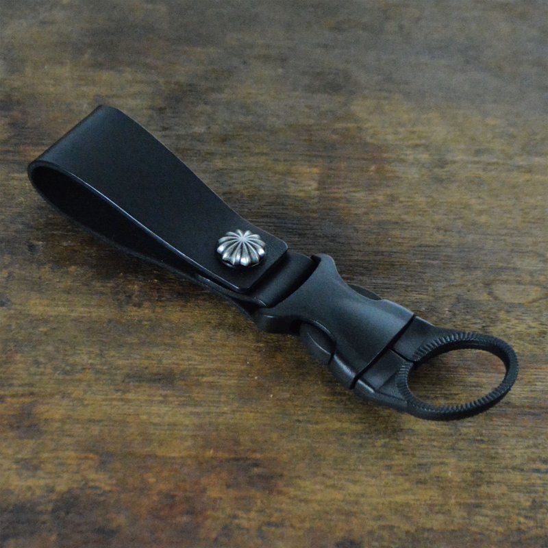 義大利協會認証植鞣革黑色EDC 快取瓶扣皮套 - 皮帶/腰帶 - 真皮 黑色