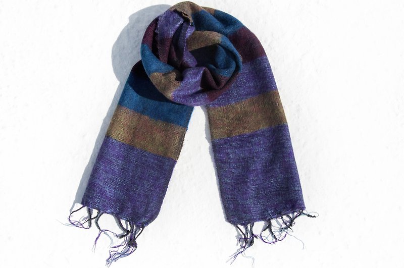 Cashmere Blanket Embroidery Blanket Wool Blanket Warm Shawl Birthday Gift Pure Wool Scarf/Hand Knitted Scarf/Knitted Scarf/Pure Wool Scarf Christmas Gift Valentine's Day-Grape Cake - Scarves - Wool Multicolor