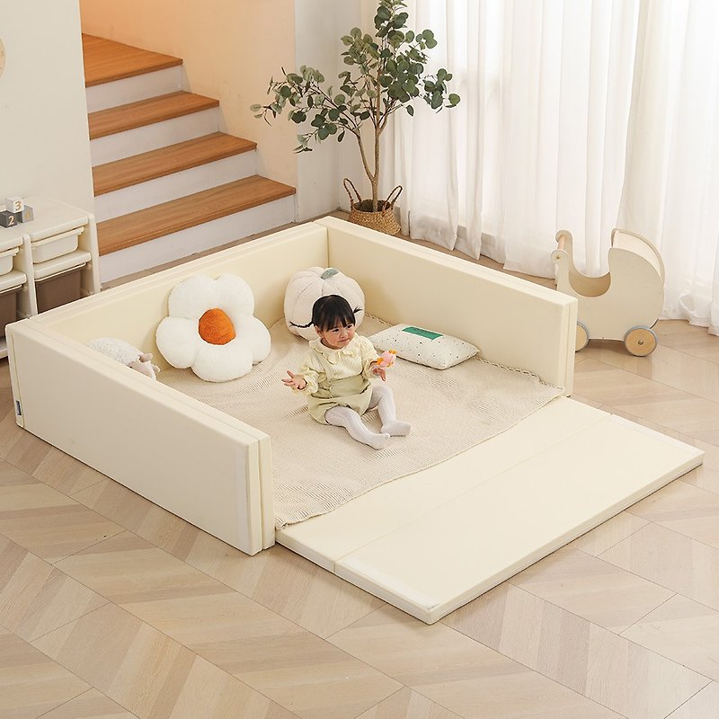 Antibacterial and ever-changing children's castle floor mat, multi-functional baby game floor mat/bed crawling mat, foldable home - แผ่นรองคลาน - หนังเทียม 